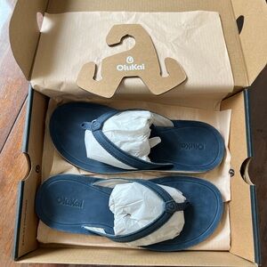 Olukai Navy Blue Flip Flops